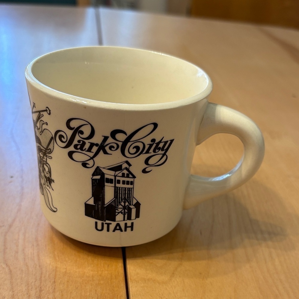 Vintage Park City Utah Souvenir Mug - White & Black
